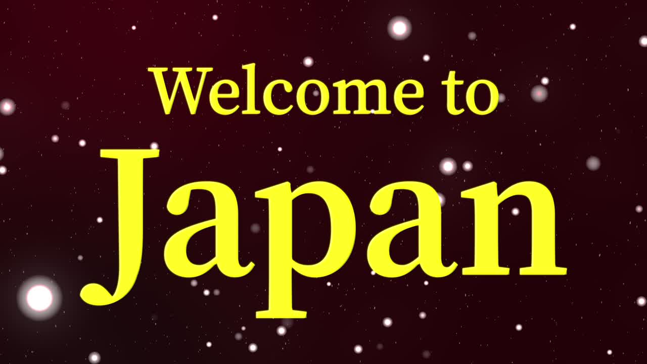 일본에 오신 것을 환영합니다 문자 애니메이션 모션 그래픽