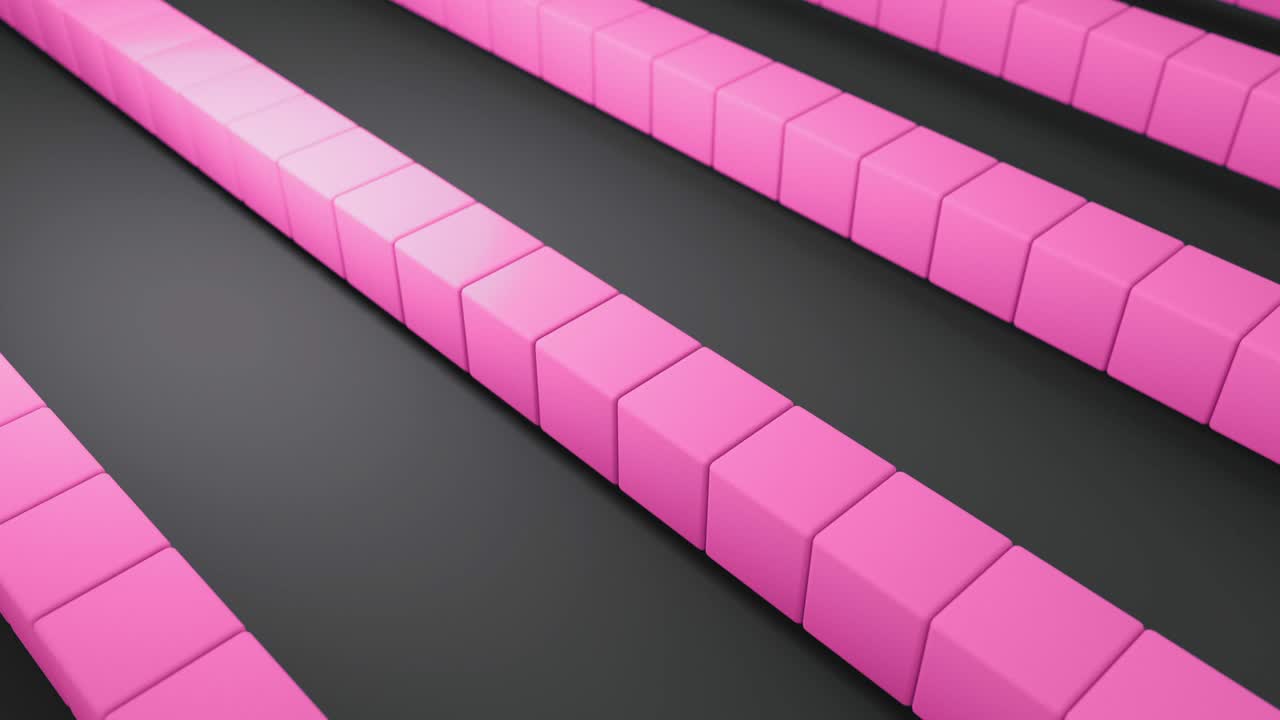 conjunto de diferentes colores cubos 3d rotación de animación. 4k bucle sin costuras formas de imágenes de fondo.