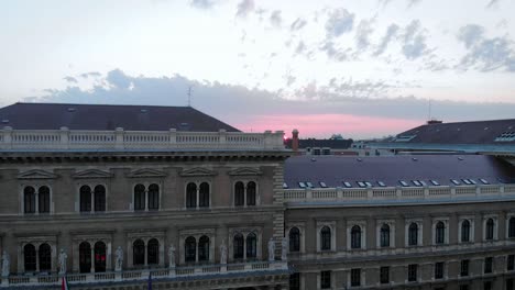 Aerial-view-of-Budapest-in-the-morning,-at-sunrise