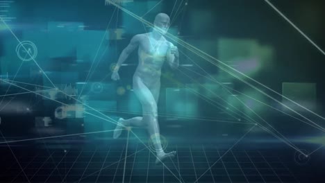 animation of data processing over digital human running