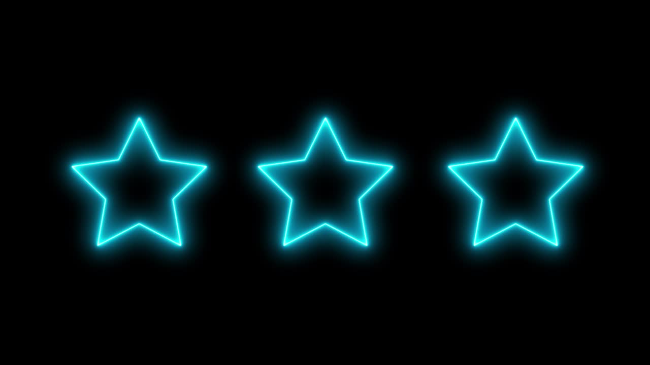 파란색 별 네온 빛나는 애니메이션 모션 그래픽