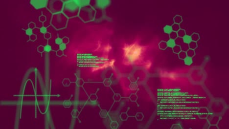 Animation-of-chemical-formulas-and-data-processing-over-human-body-interior