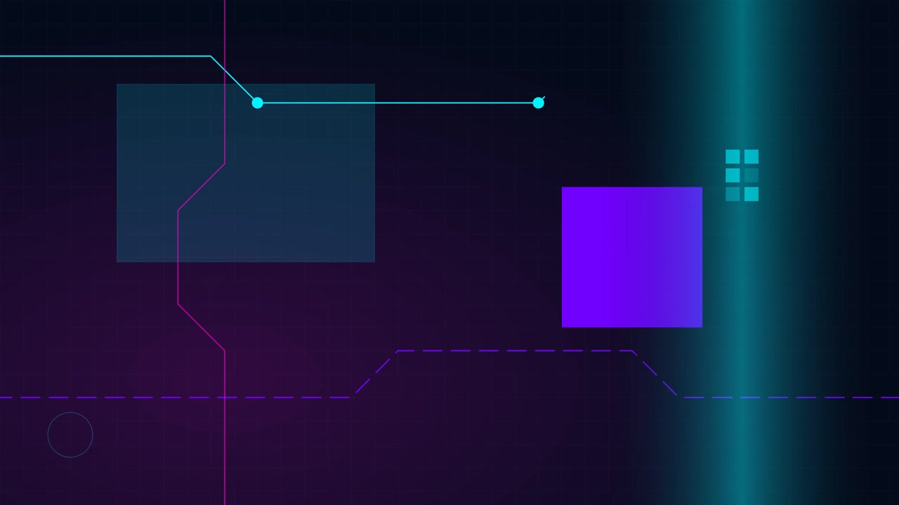 Abstract Digital Background with Moving Light and Geometric Shapes