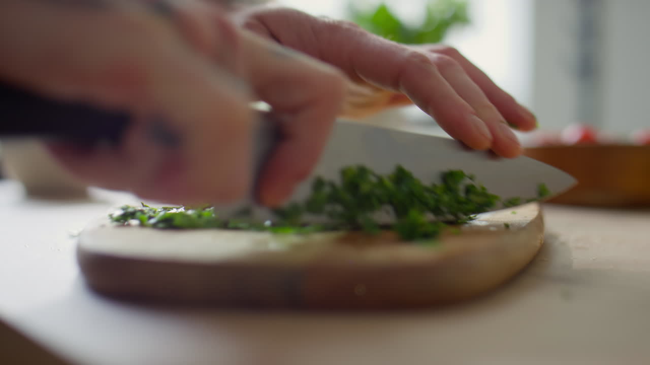 Chopping Fresh Cilantro
