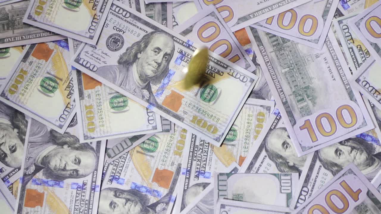 Bitcoin spinning in slow motion. Finance and investment concept.