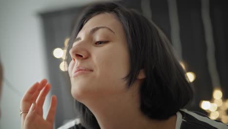 Tracking-video-of-lesbian-couple-giving-each-other-Christmas-presents