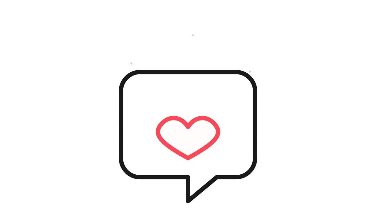 Animated Heart Icon Drawing Inside a Speech Bubble