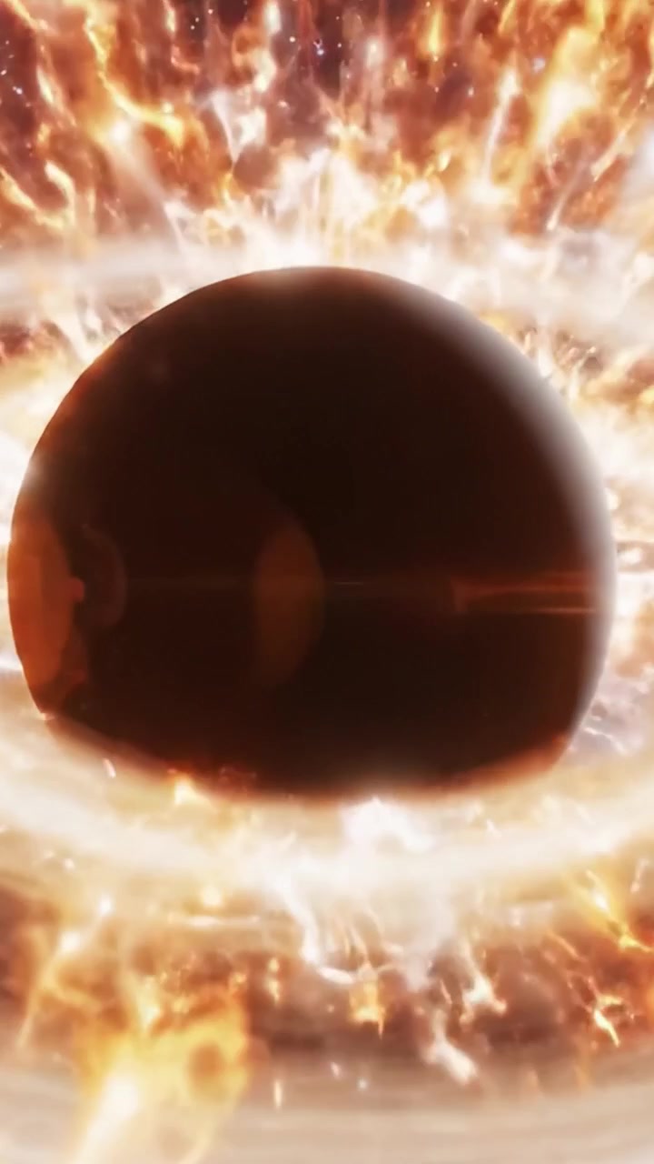 Un misterioso corpo celeste circondato da brillanti anelli cosmici e stelle scintillanti raffigura la natura intrigante dei buchi neri nel vasto universo.