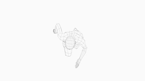 Wireframe running woman, seamless