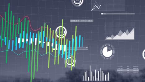 financial data being processed on a transparent background