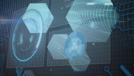Animation of data processing and scanning over grid
