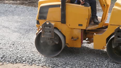 road roller on repairing of the road
