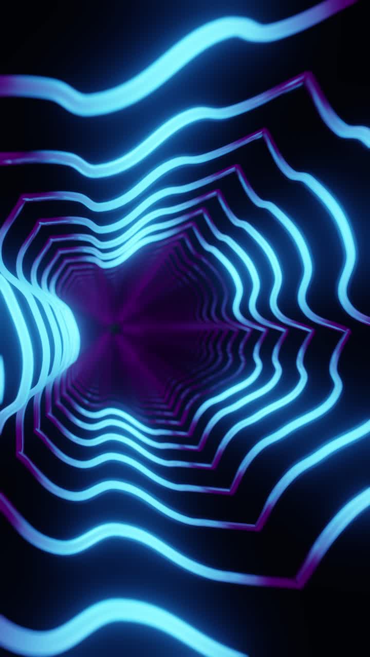 Colorful animation loop with glowing lights background 3D