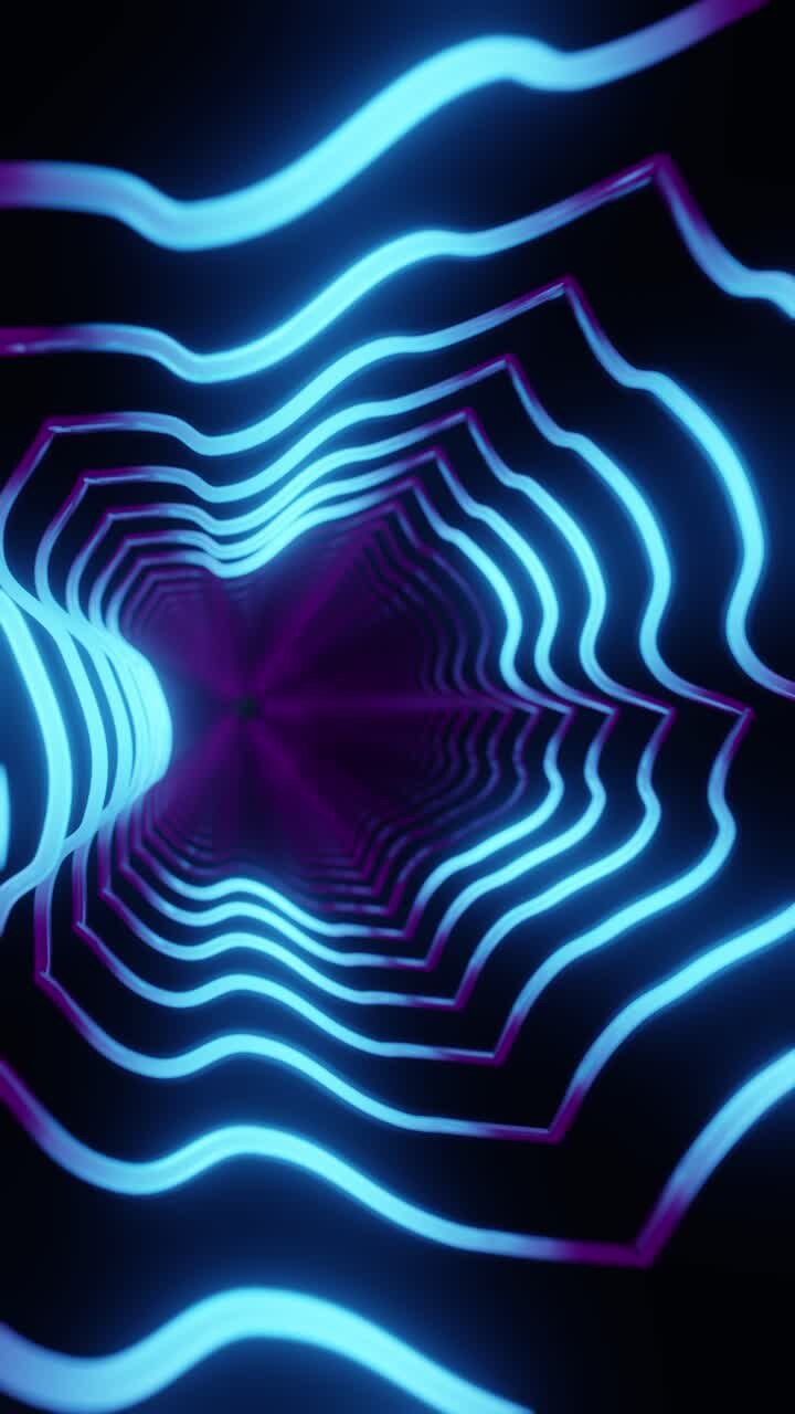 Colorful animation loop with glowing lights background 3D