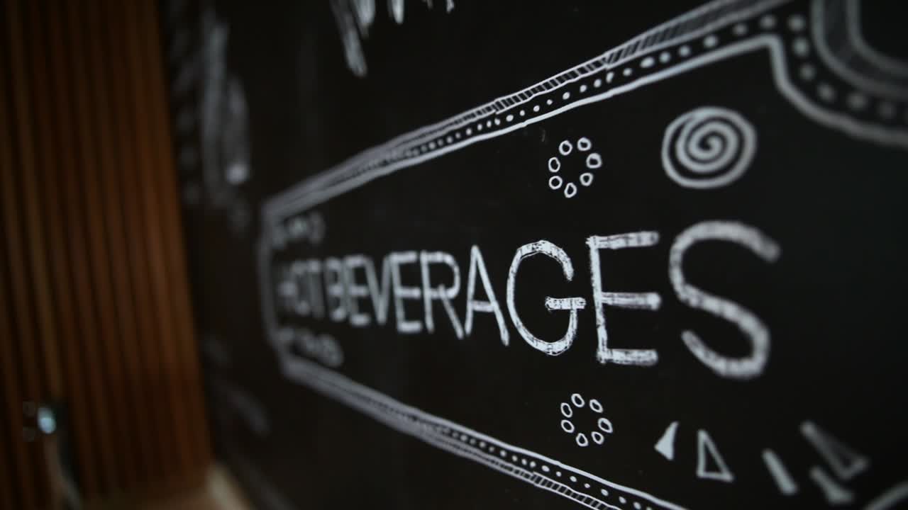 shot along a chalkboard menu