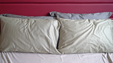 pillow decoration on bed in bedroom