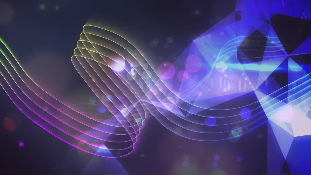 움직이는 다채로운 점과 선의 애니메이션