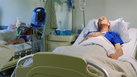 male patient sleeping in the wards 4k