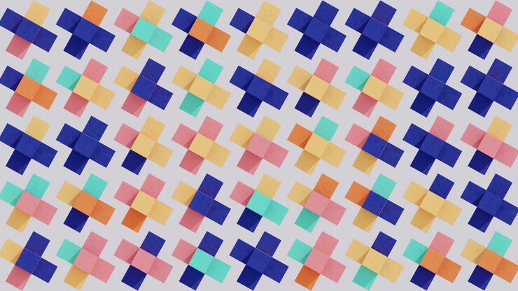 Colorful Geometric Plus Sign Pattern