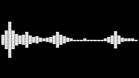 abstract sound waves - white on black background. 3d rendered looping animation.