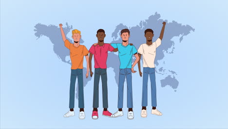 stop the racism campaign with interracial men and earth maps