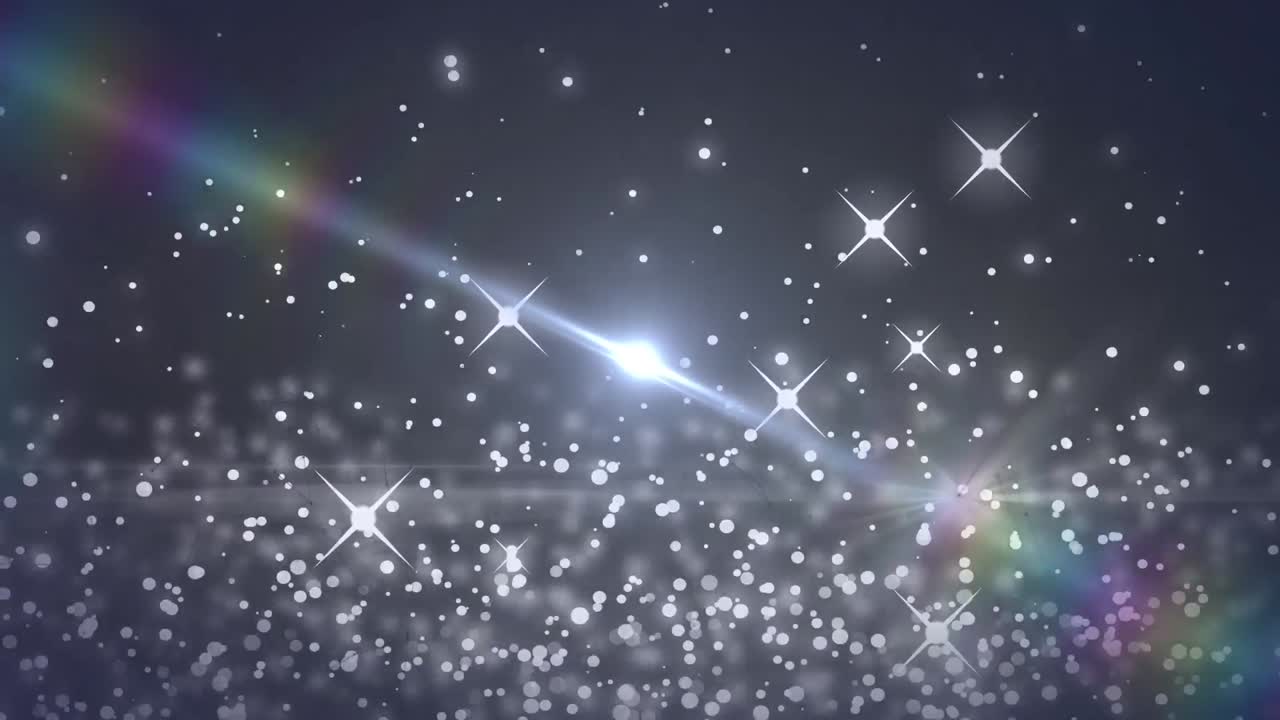 검은 바탕에 있는 빛의 반점과 흔적의 애니메이션