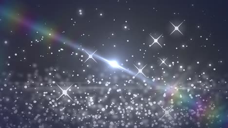 animación de puntos de luz y senderos sobre fondo negro