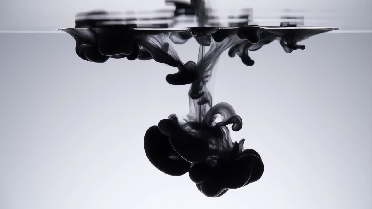 Abstract Black Ink in Water