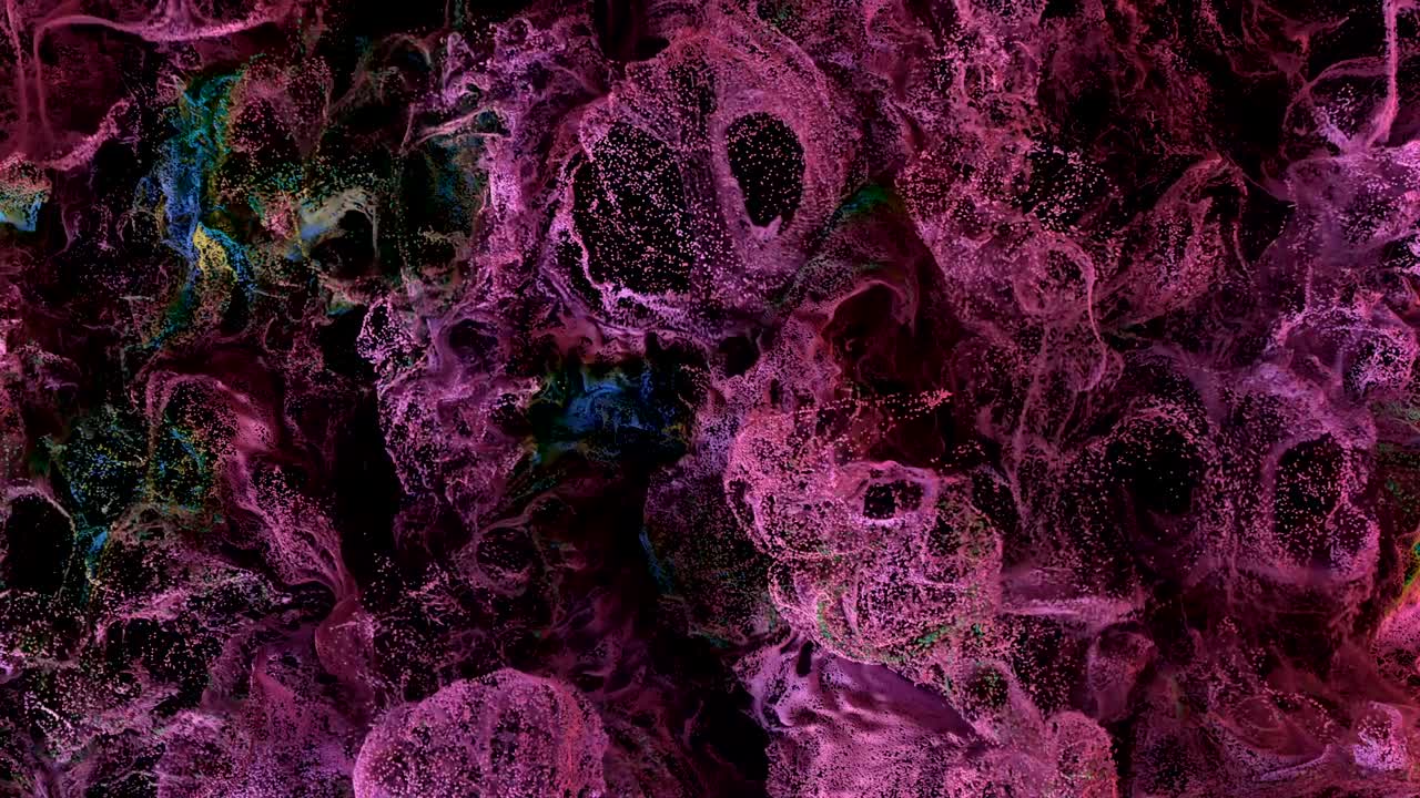 una increíble vista macro de una explosión de polvo de pintura cg.