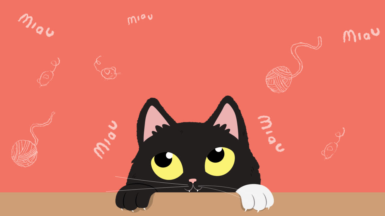 평평한 국제 고양이 날의 모션 그래픽 인스타그램 스토리 컬렉션