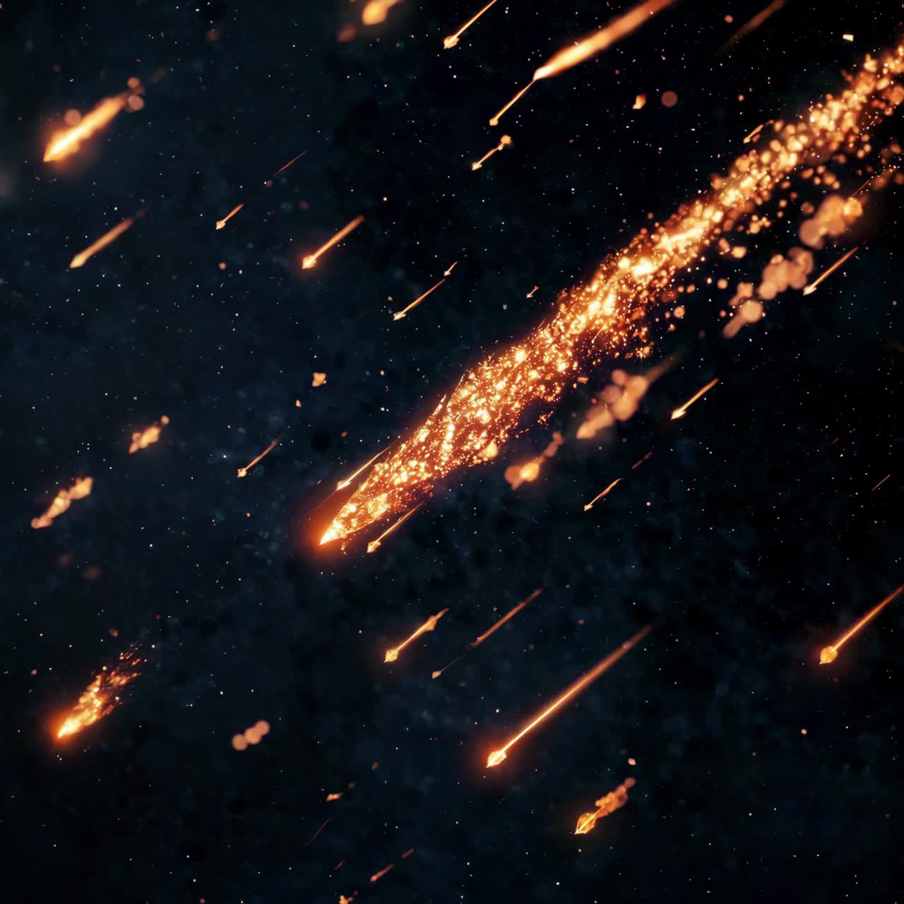 lluvia de meteoros en el cielo nocturno