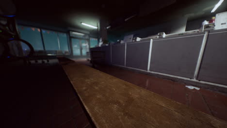 empty laundromat at night