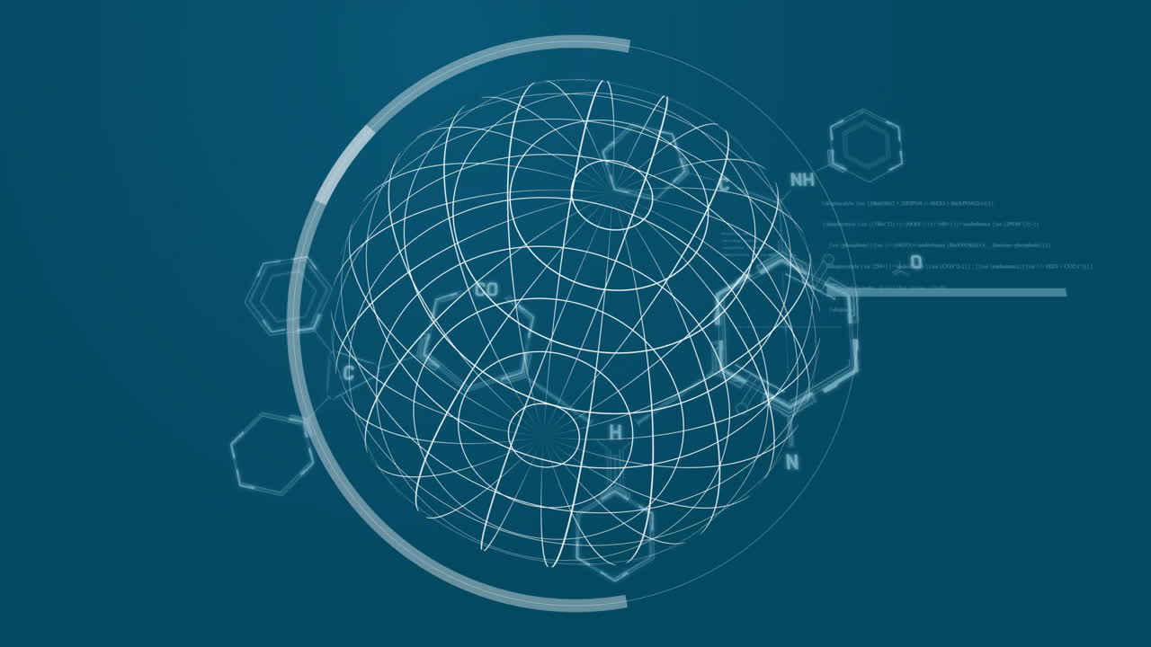 데이터 처리의 애니메이션과 화학 공식에 대한 세계