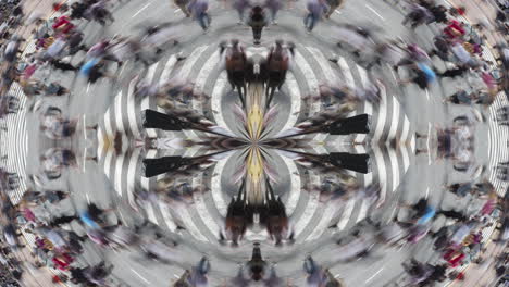 timelapse of tokyo city scene and skyline made into abstract fisheye tiny planet