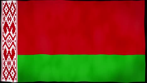 loop, real looking fabric texture and wavy belarus flag animation