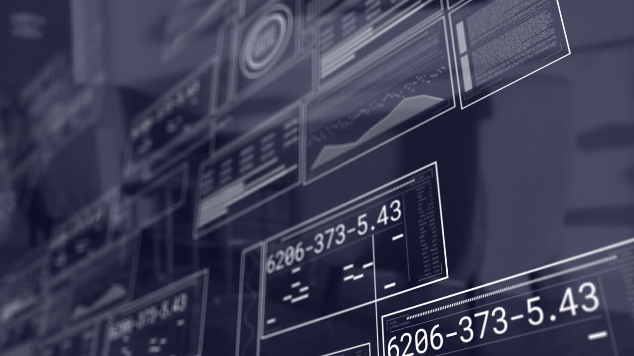 animazione dell'interfaccia con l'elaborazione dei dati contro il caffè vuoto in ufficio