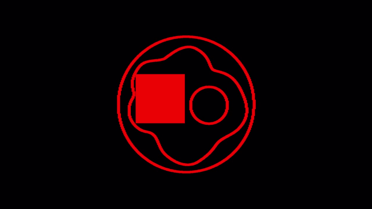Dynamic Red Abstract Animation with Geometric Shapes and Pig Face
