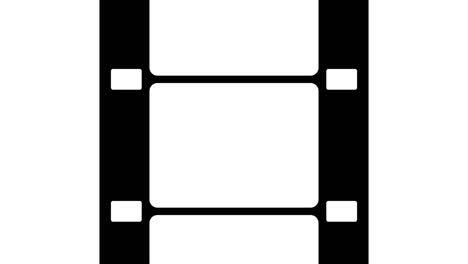 16mm film strip moveing on white background. seamless loopable video footage on white screen. abstract film strip design template.