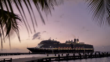 cruise ship in pier - golden hour -magical view, slight wind - vacation goals