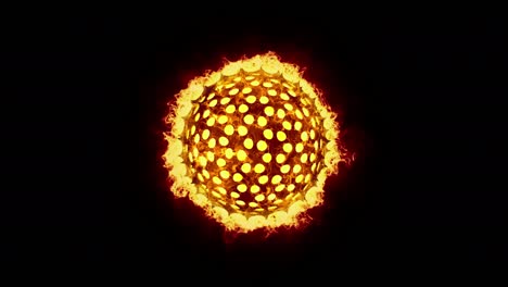 spike orb with energy plasma burning on transparent background