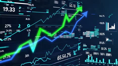 business dashboard with growing trends