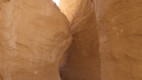 picturesque through narrow slots of colored canyon showing labyrinth of rock formation on sinai peninsula