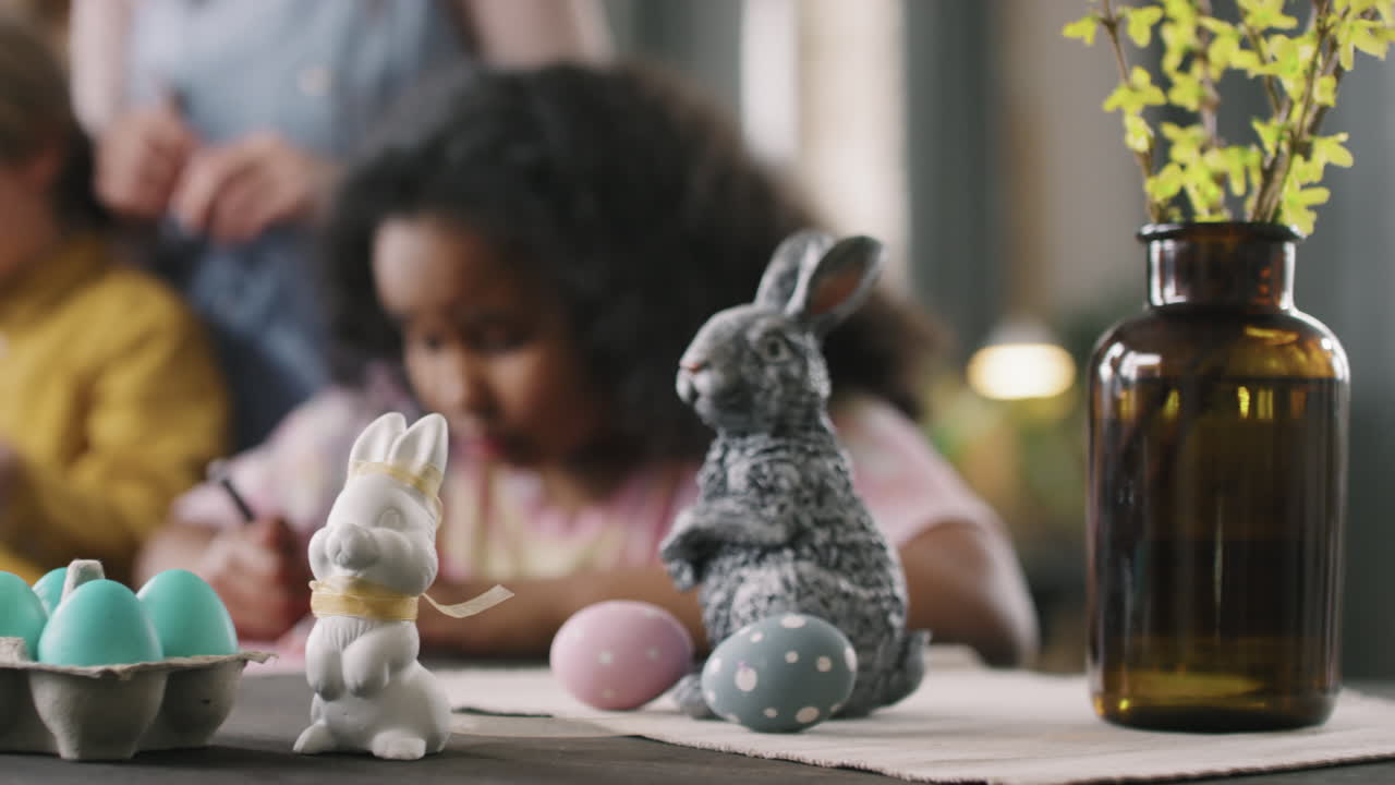 Children Working on Easter Decorations in Arts and Crafts Class