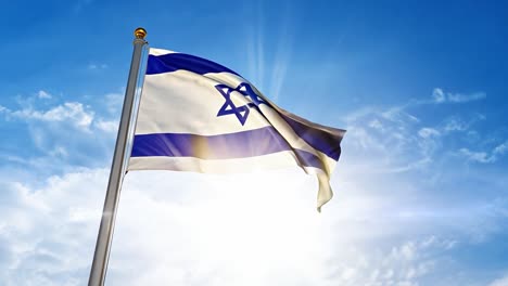 waving israeli flag