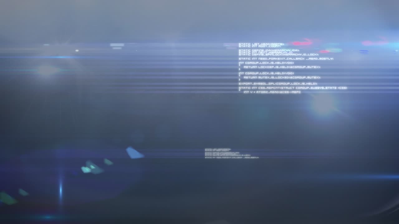 Animation of data processing on blue background