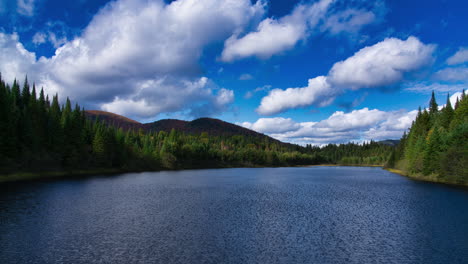 timelapse in a beautiful fall landscape with lake