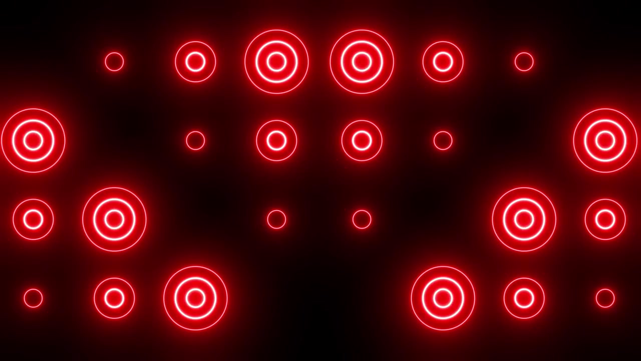 Red Neon Circles Pattern