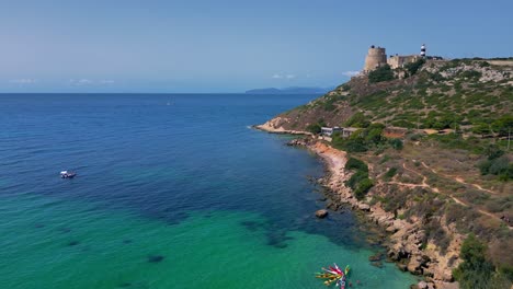 capo sant'elia lighthouse and calamosca tower