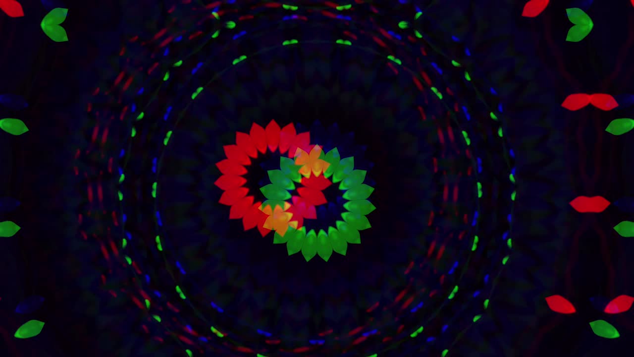 el fondo abstracto de 4k, el bucle de fantasía en movimiento dinámico, el caleidoscopio.