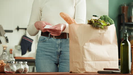 grocery shopping at home